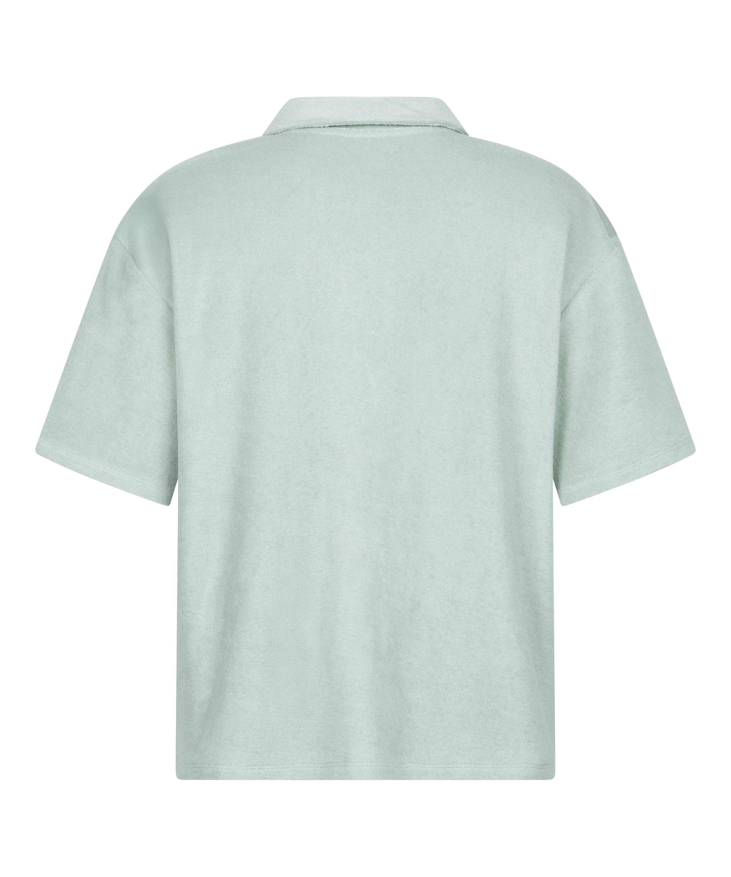 Towel Texture Button-Up Shirt, Green, main