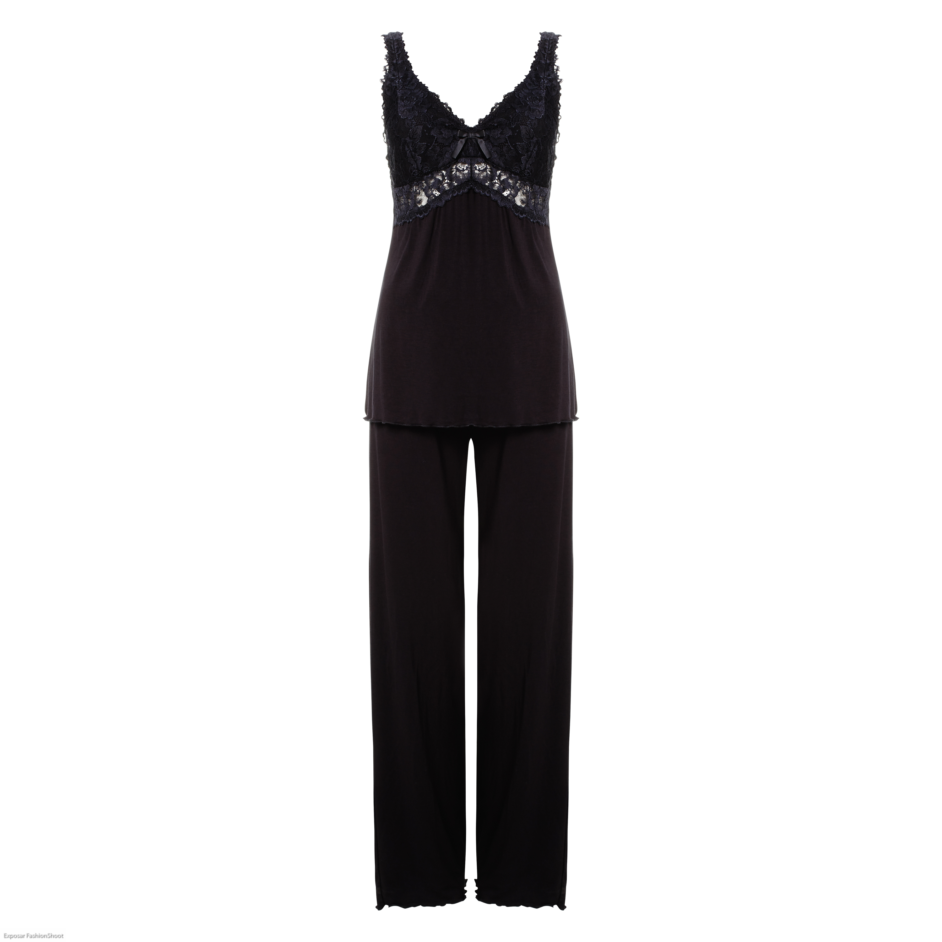 Pyjamaset Modal lace, Black, main