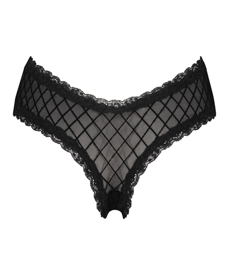 V-shape Mesh Brazilian, Black
