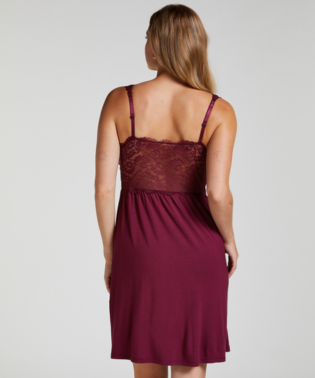 Nora Lace Slip Dress, Purple