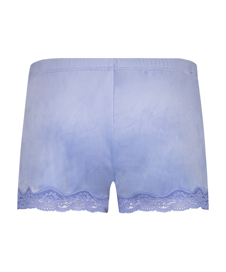 Velvet lace shorts, Blue