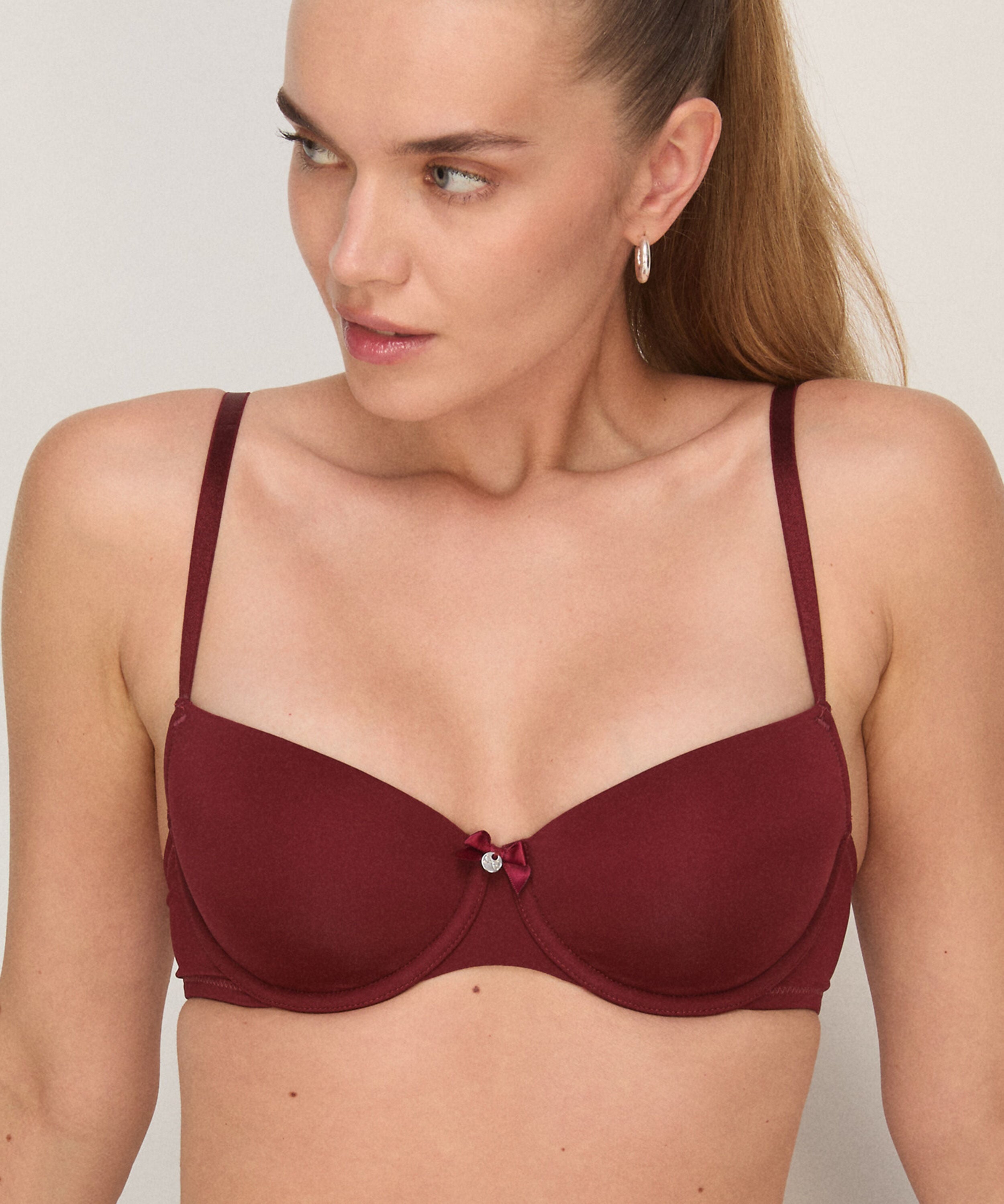 Demi Padded Underwired Bra, Red