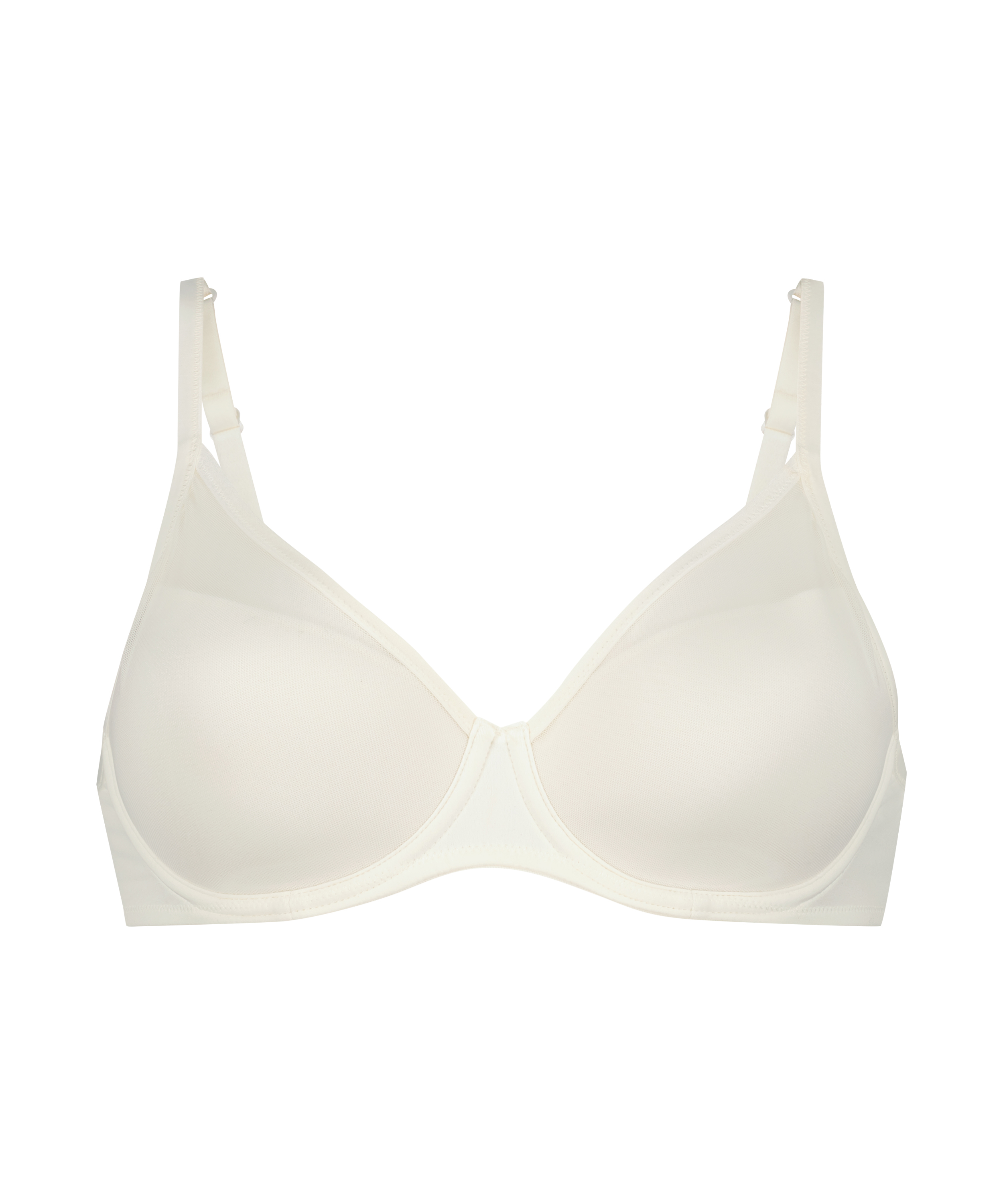 Mesh Padded underwired bra, White, main