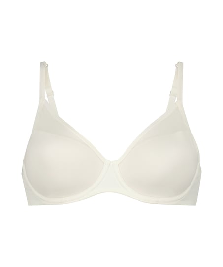 Mesh Padded underwired bra, White