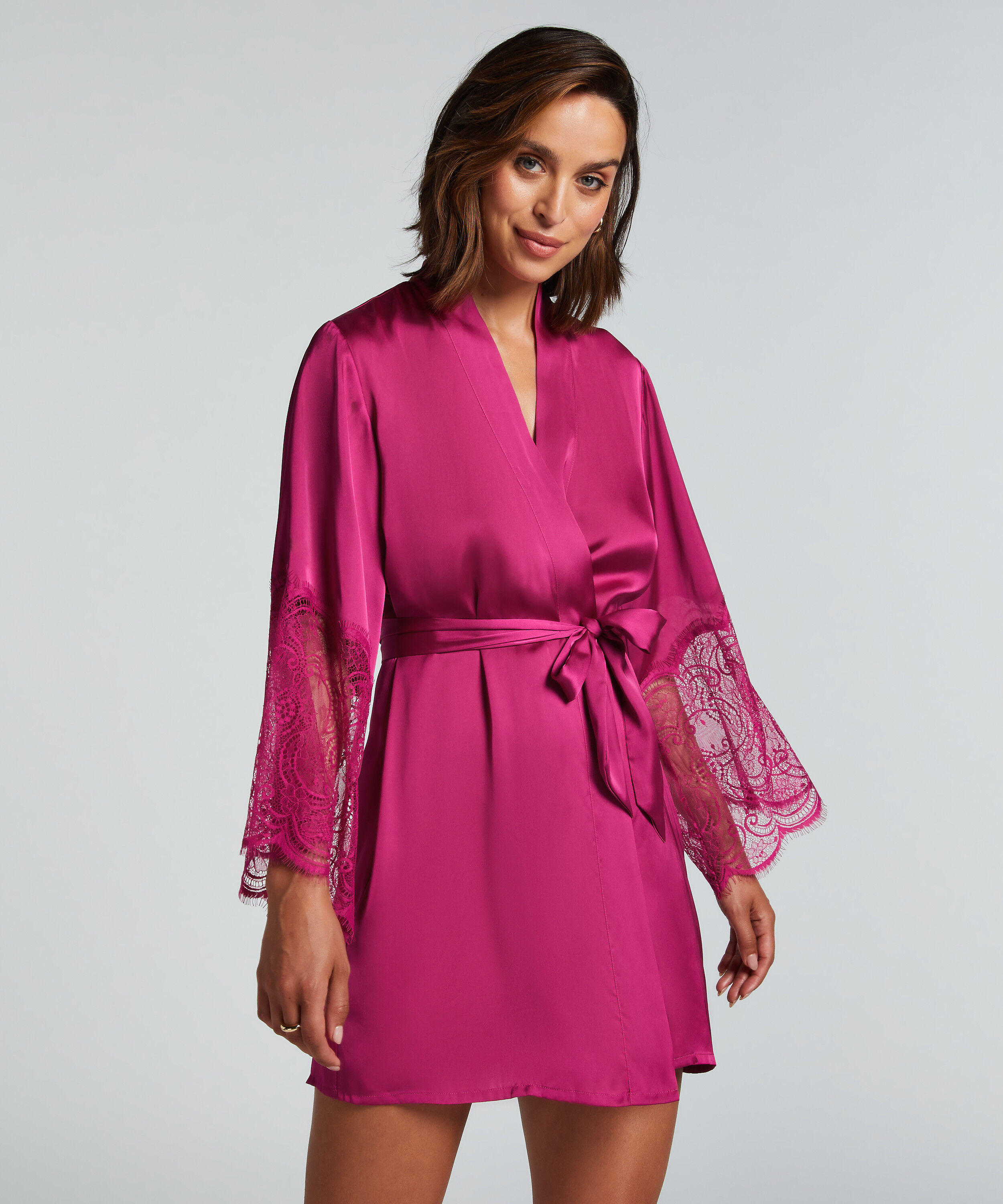 Satin Kimono, Pink
