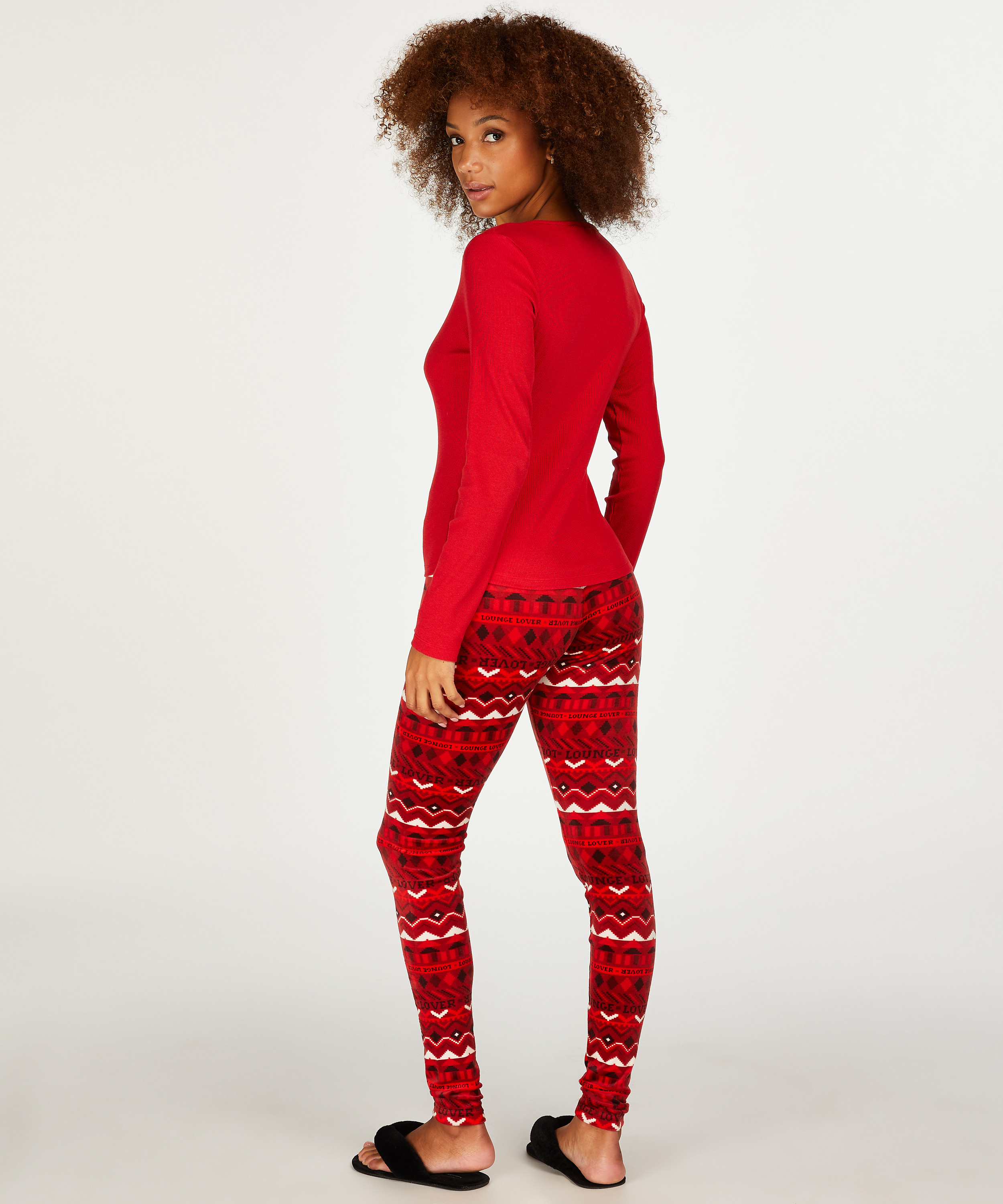 Velour Leggings, Red, main