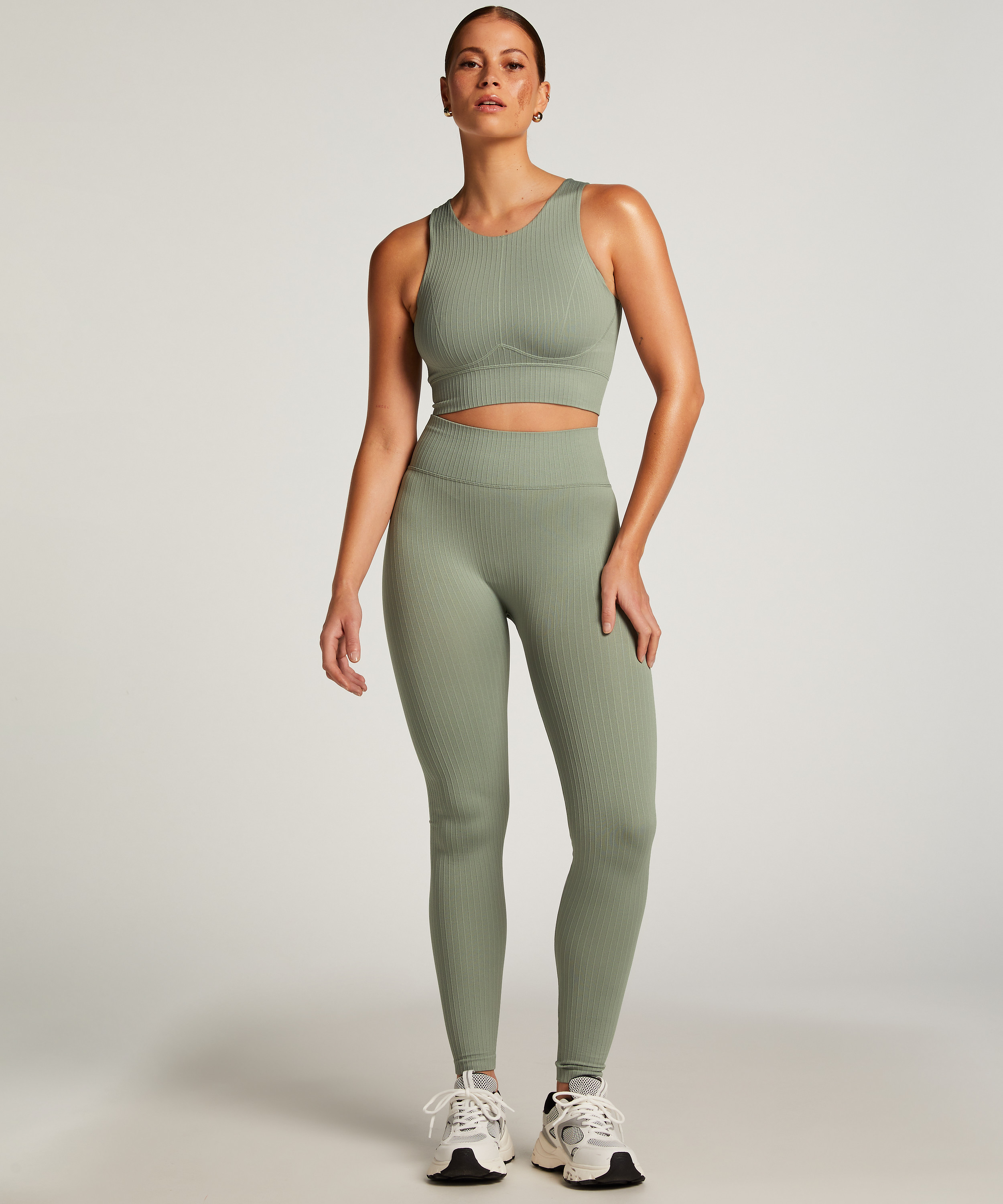HKMX Seamless Sports Bra, Green, main