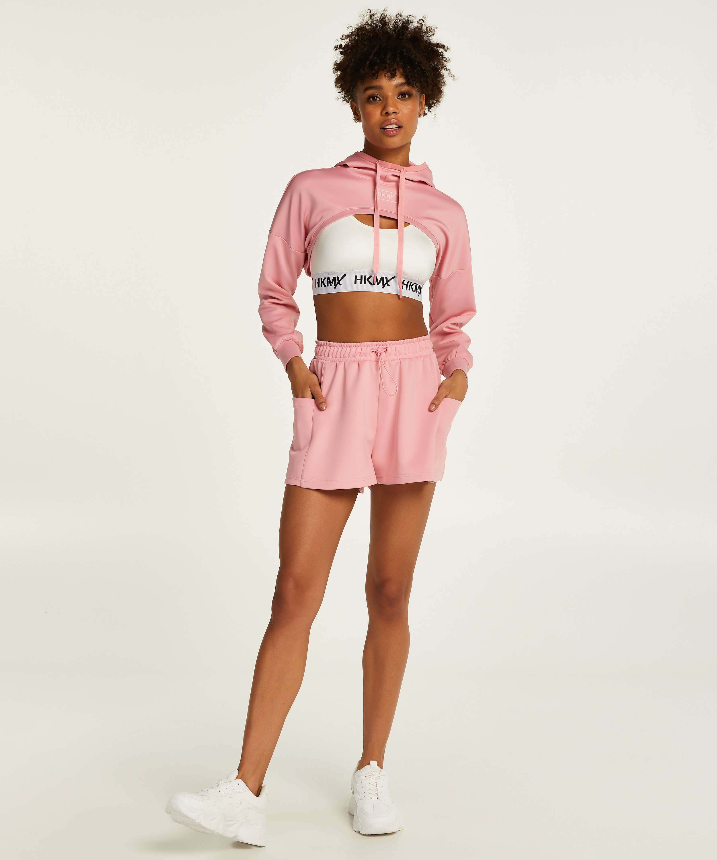 HKMX Cropped Hoodie, Pink, main