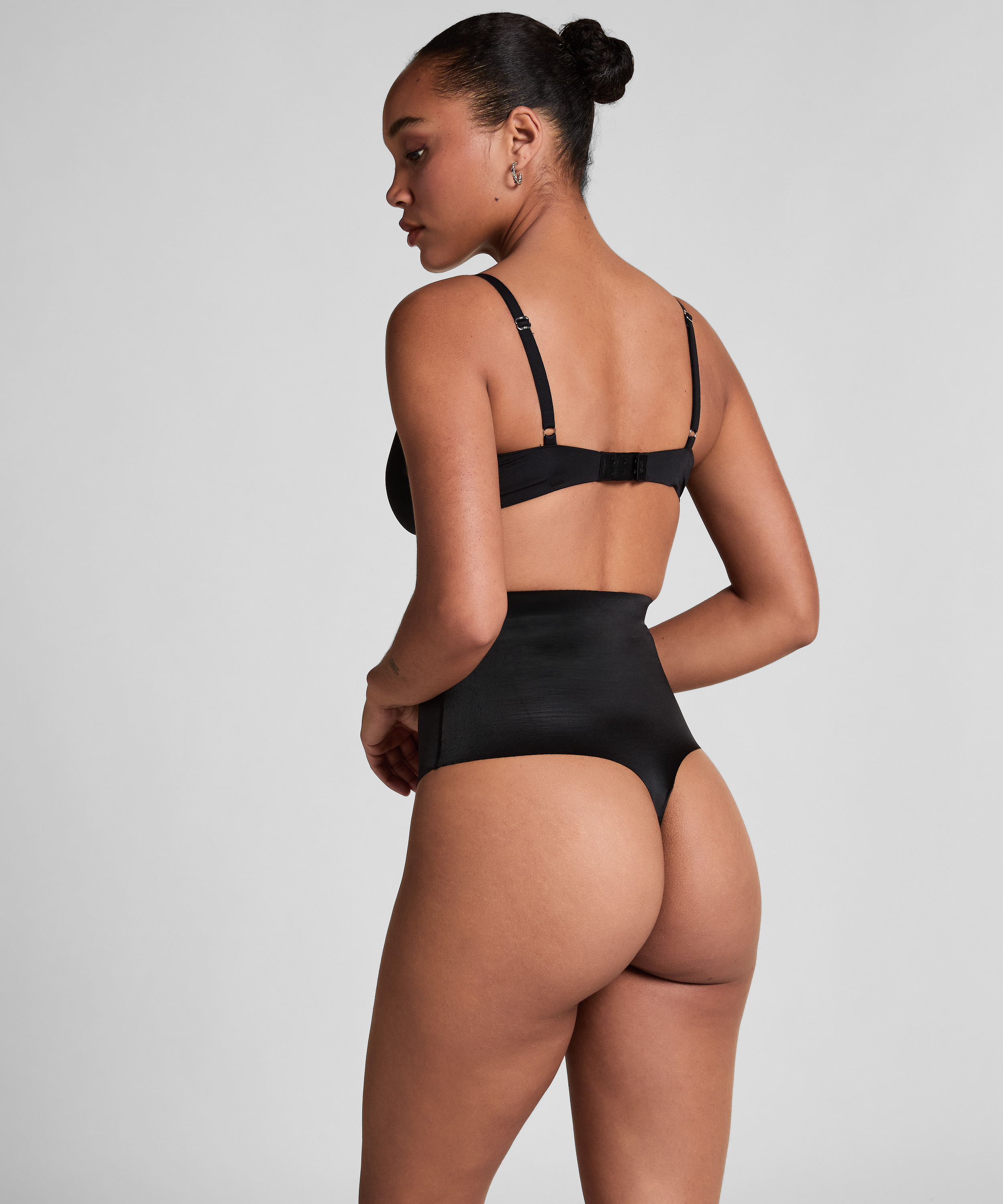 Sculpting scuba high waisted thong, Black, main