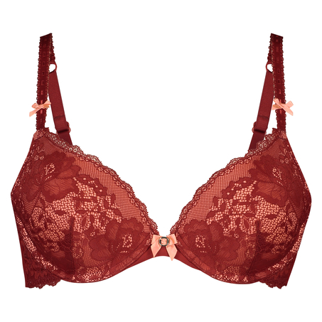 Theresa Padded Underwired Push-Up Bra, Red