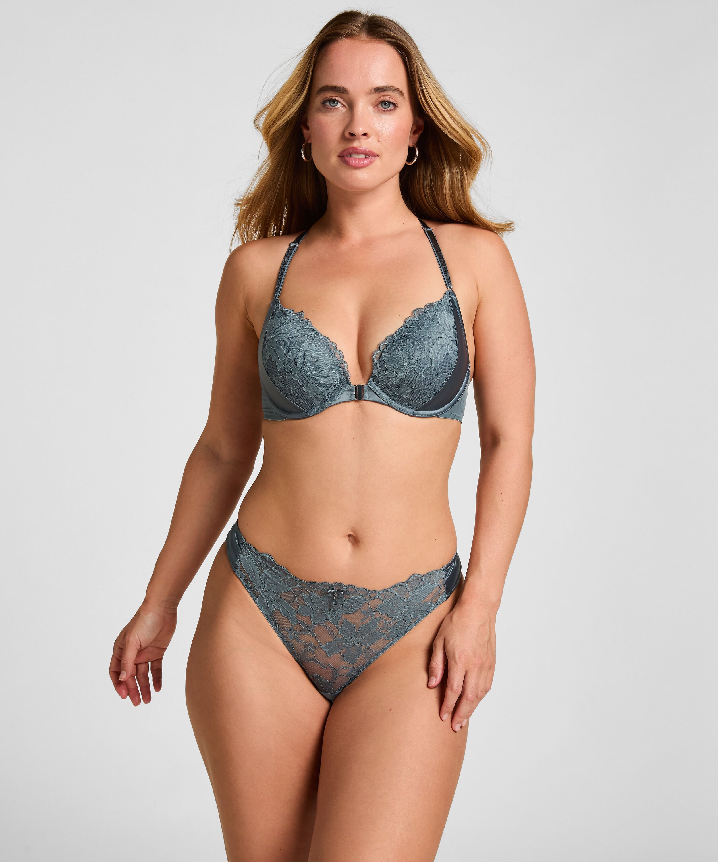 Highleg Thong Viktoria, Blue