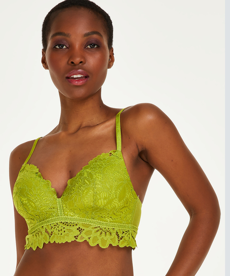Shiloh Padded Non-wired Longline Bra, Green