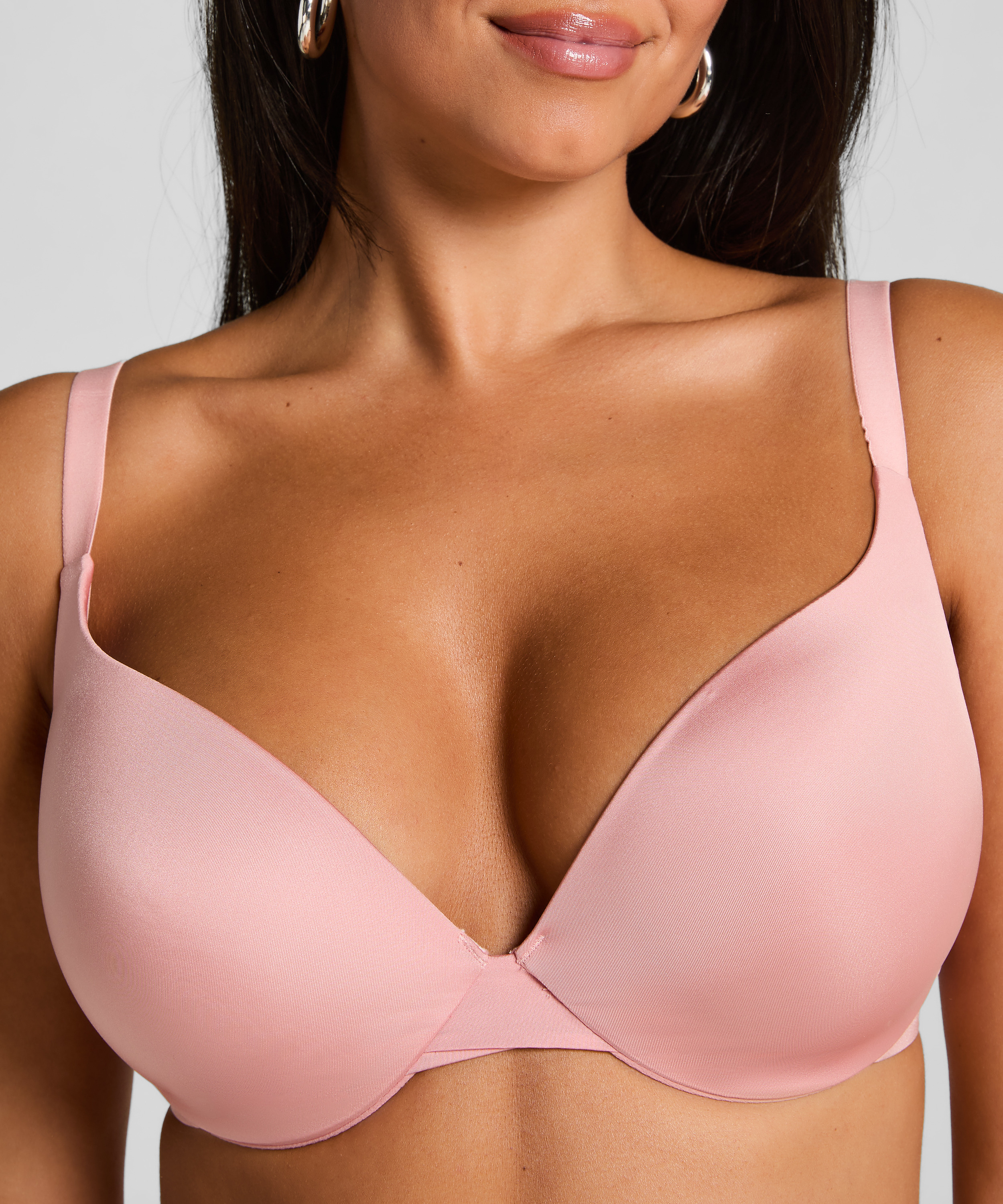 Smooth Padded Underwired Push-Up Bra, Pink, main