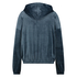 Velvet hoodie jacket, Blue