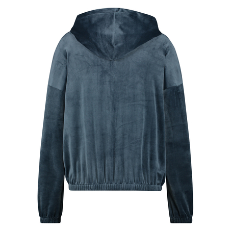 Velvet hoodie jacket, Blue