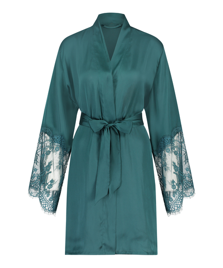 Satin Kimono, Blue