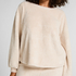 Longsleeved Top Fluffy Fleece, Beige