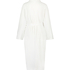 Long Fleece Ribbed Bathrobe, White