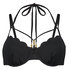 Scallop Glam Padded Underwired Bikini Top, Black