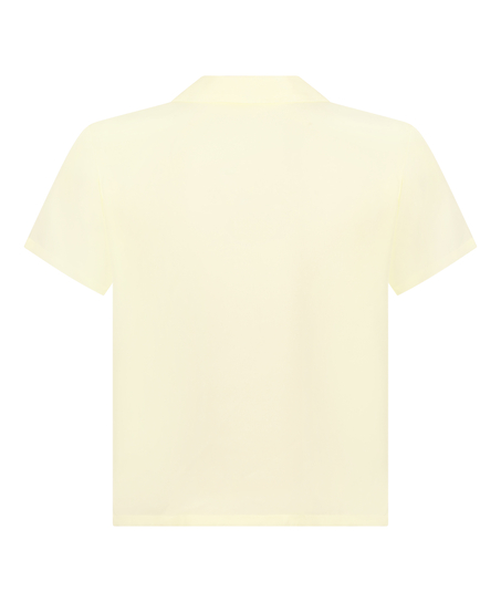 Satin Short-Sleeved Jacket, Yellow