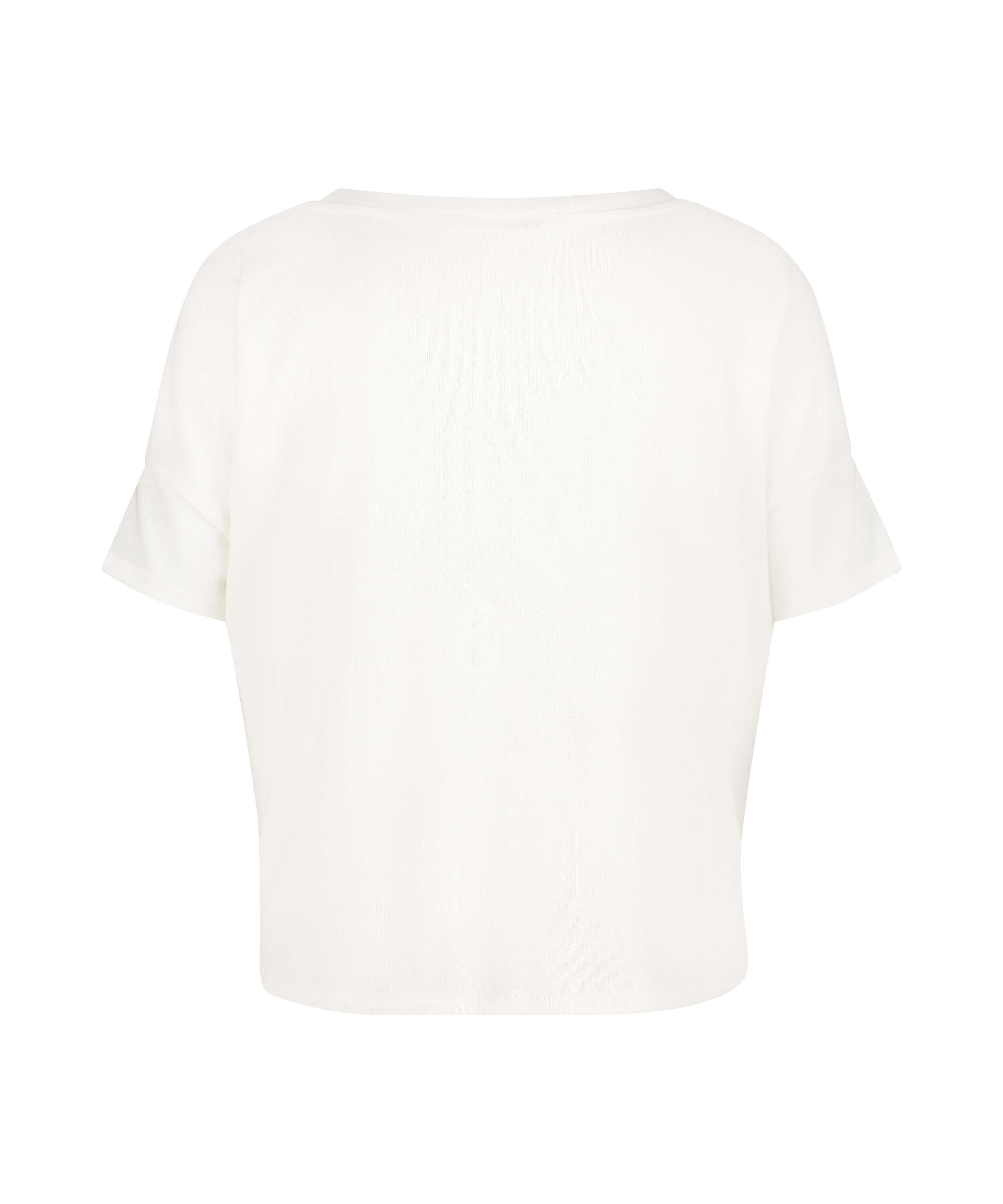 Short sleeve pyjama top in brushed jersey, White, main