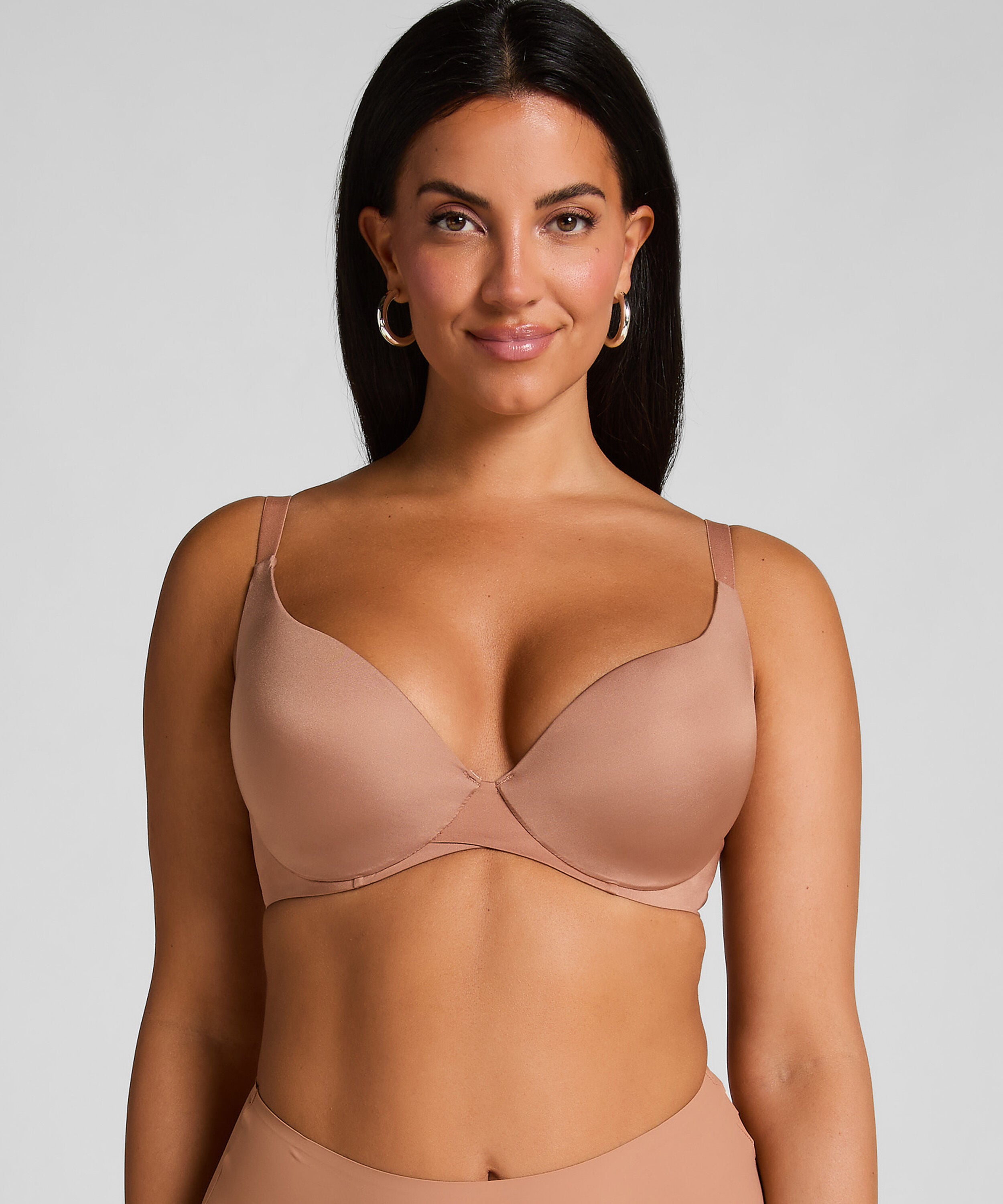 Smooth Padded Underwired Bra, Brown Smooth Padded Underwired Bra, Brown