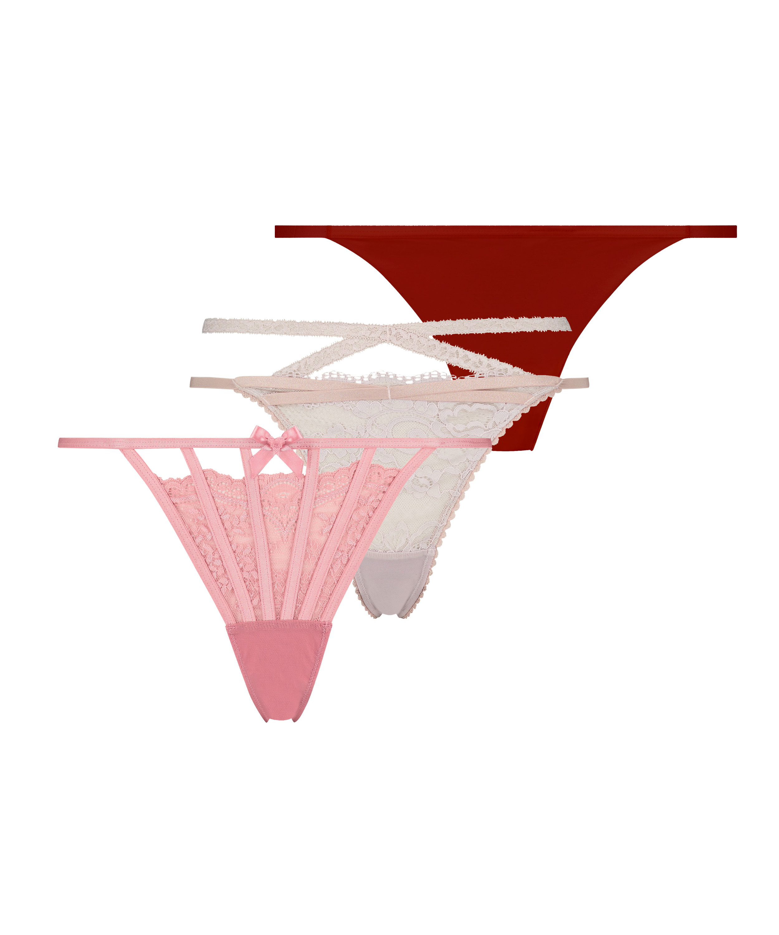 3-pack Thong, Pink, main