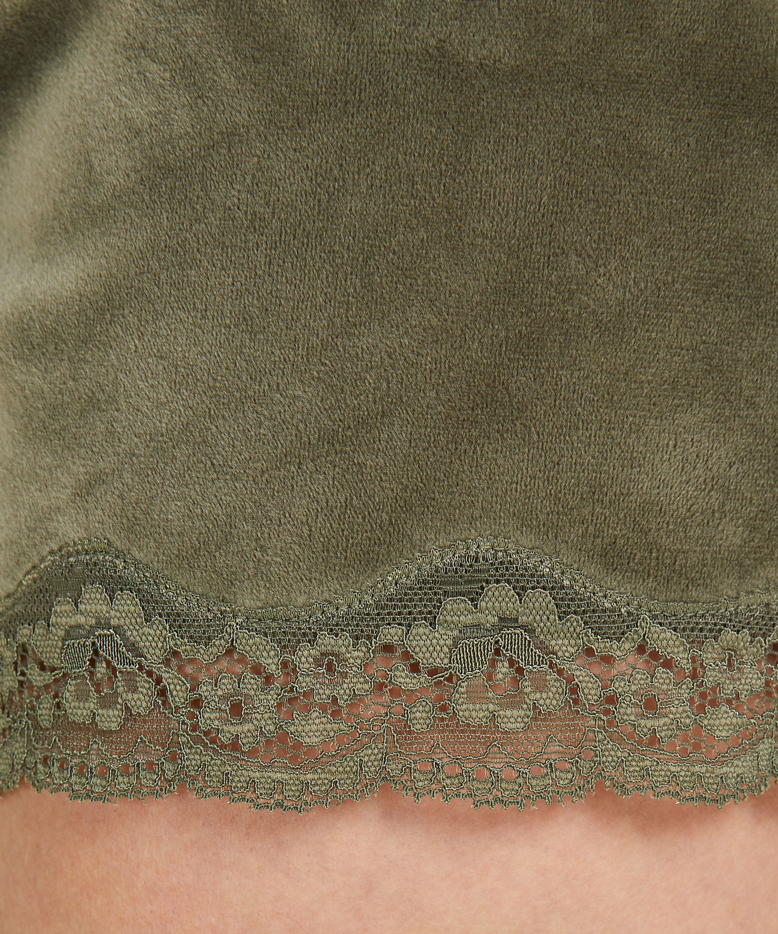 Velvet lace shorts, Green, main