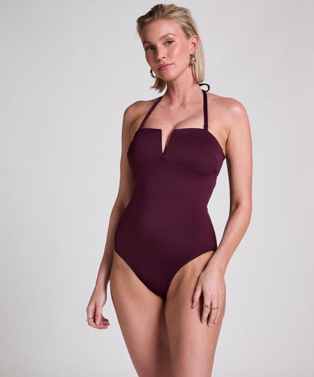 Neoprene Bandeau Bathinsuit, Purple