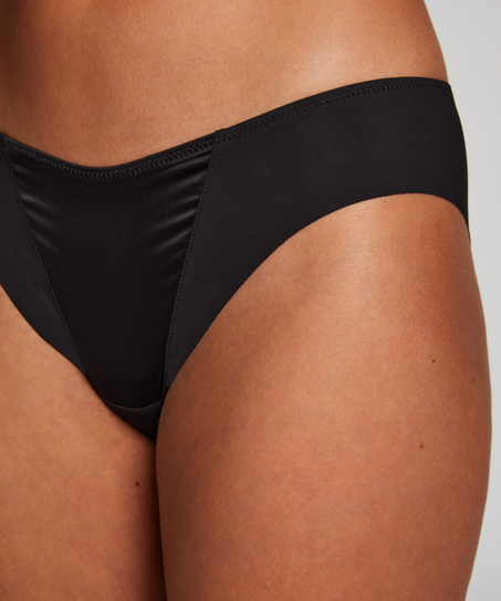 Satin Fleece Brief, Black