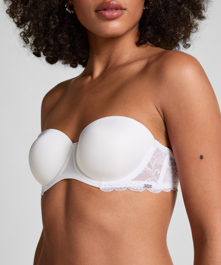 Angie Padded Underwired Strapless Bra, White