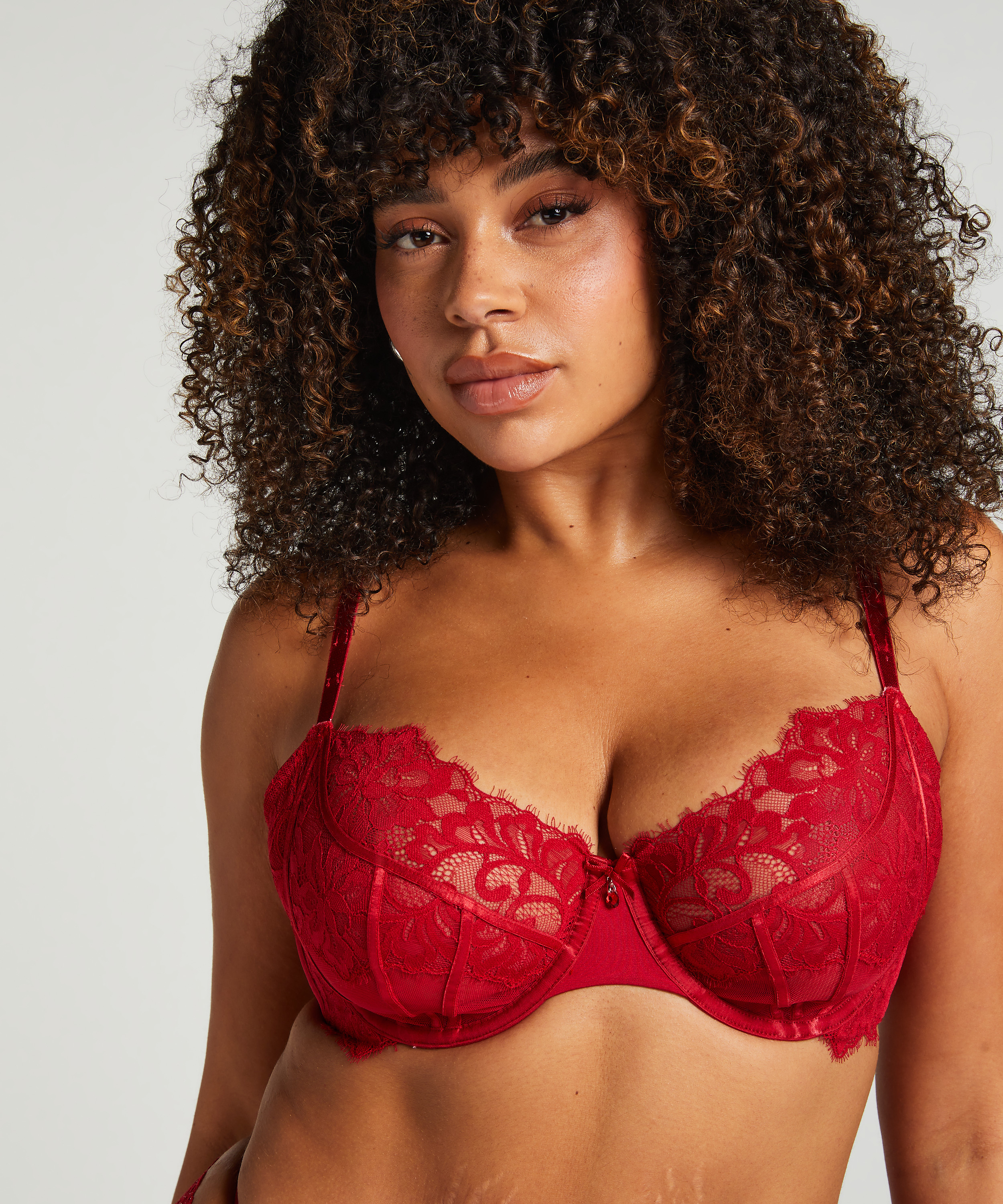 Charlotta Non-Padded Underwired Bra, Red, main