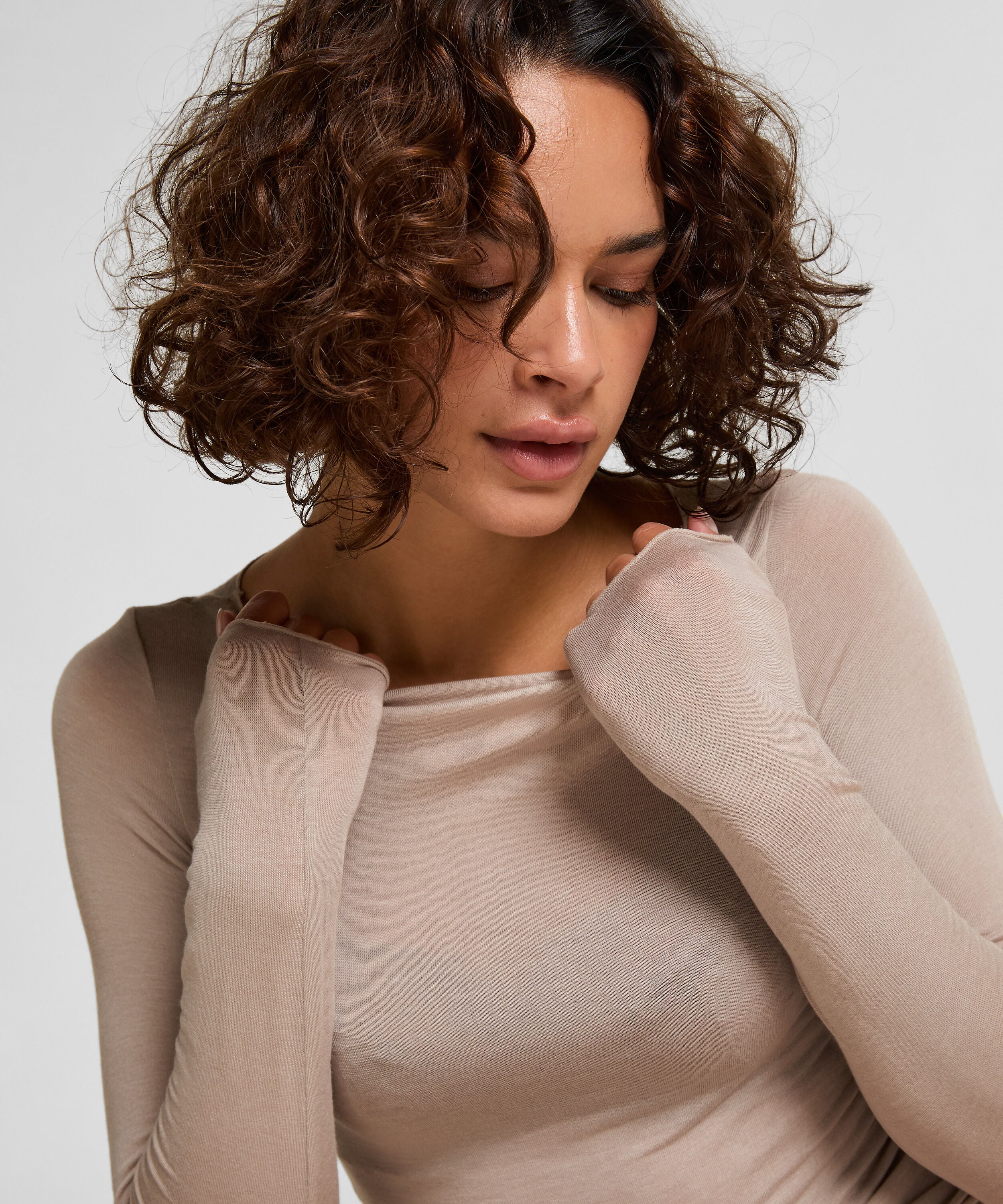 super soft Boatneck Shirt with Cashmere, Grey