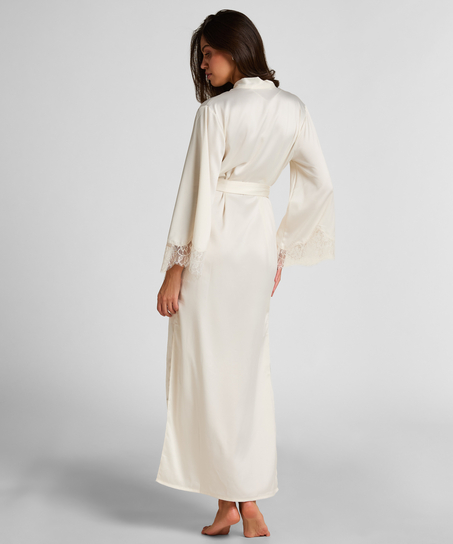 Kimono Long Satin Valerie, White