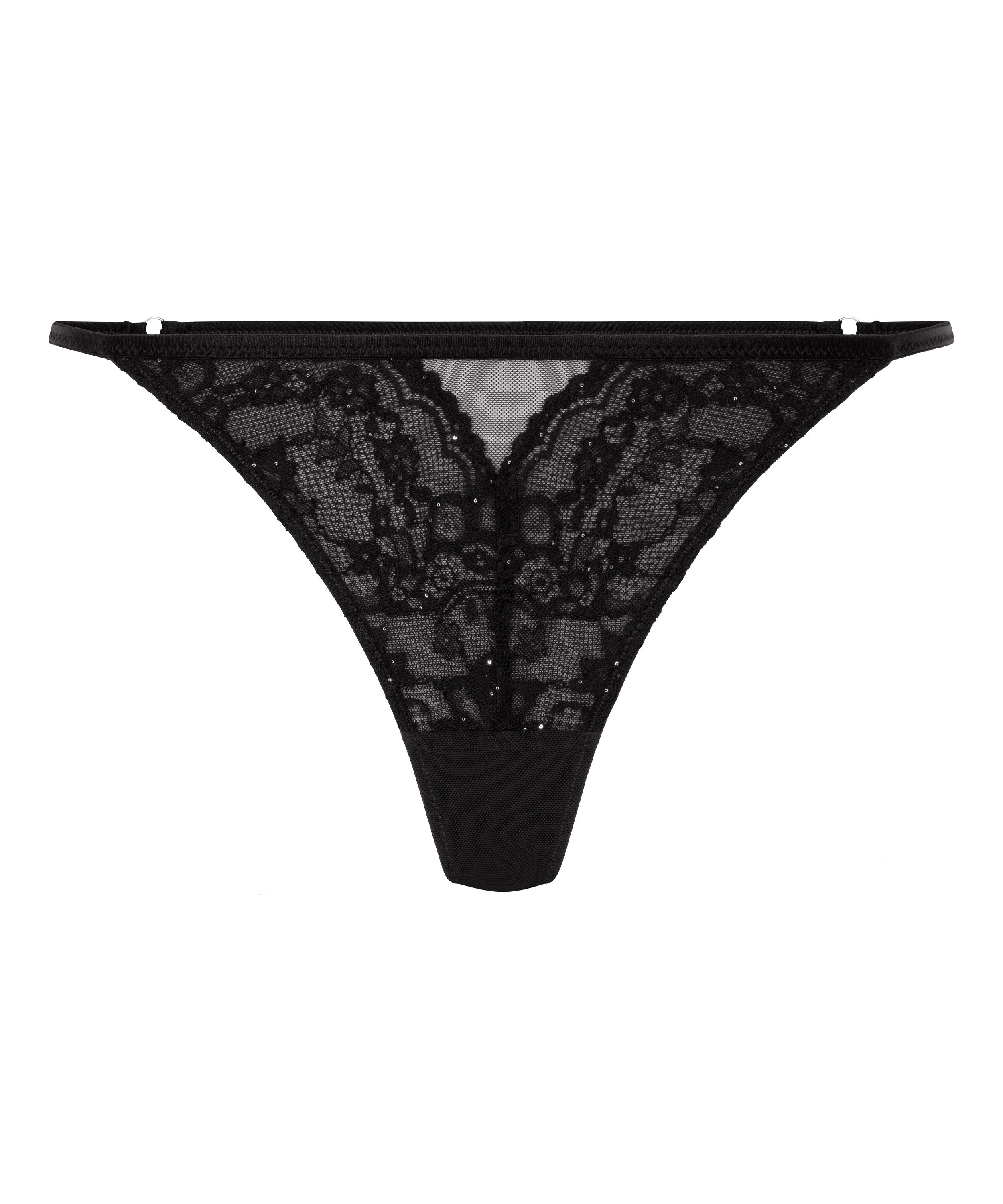 Sabrina Highleg Thong, Black, main