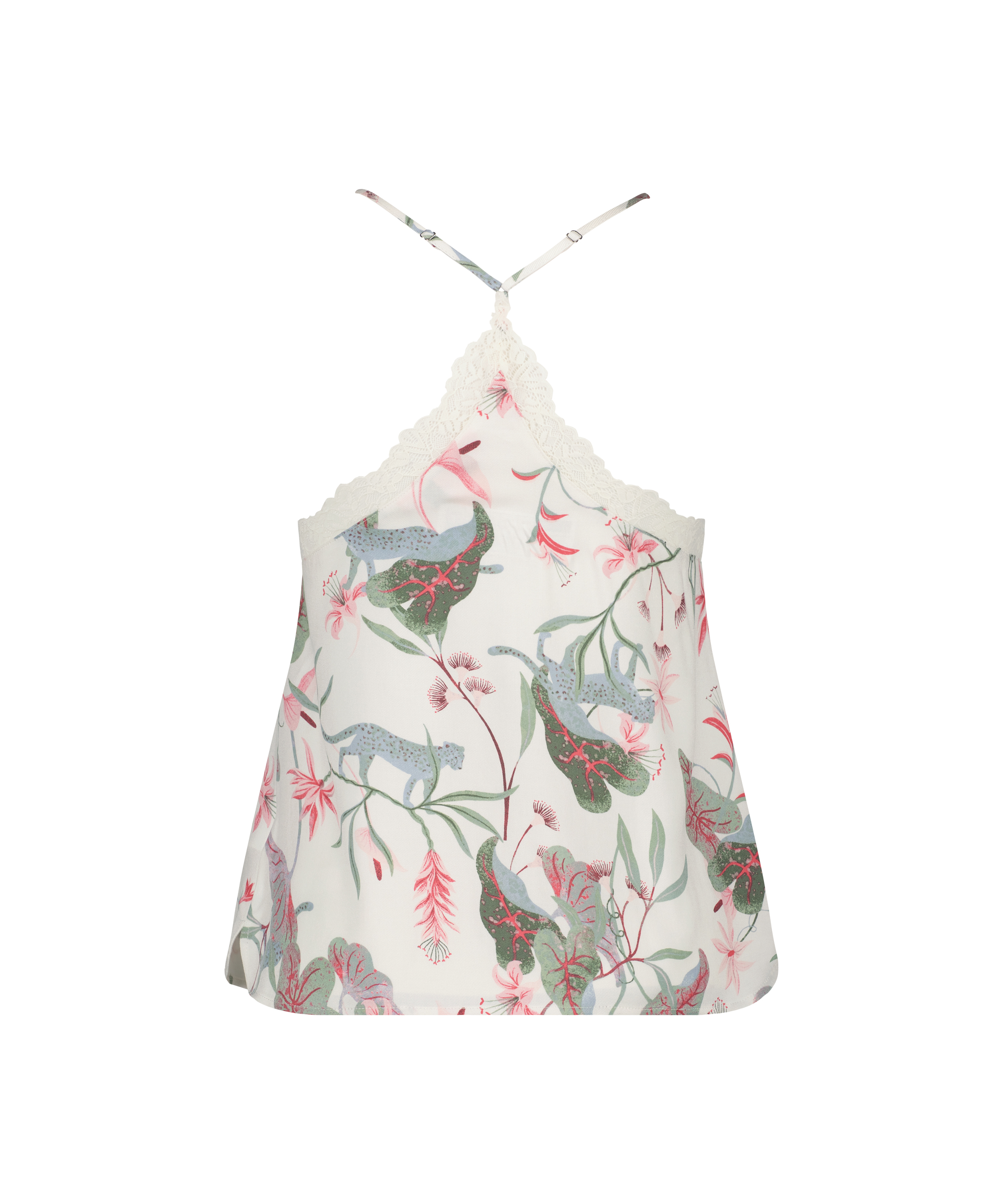 Woven Lace Cami Top, White, main