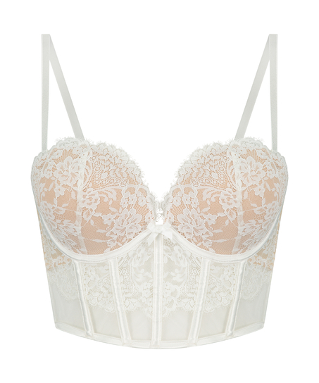 Chlo Padded Underwired Longline Maximizer Bra, White