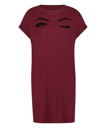 Round Neck Nightshirt, Red