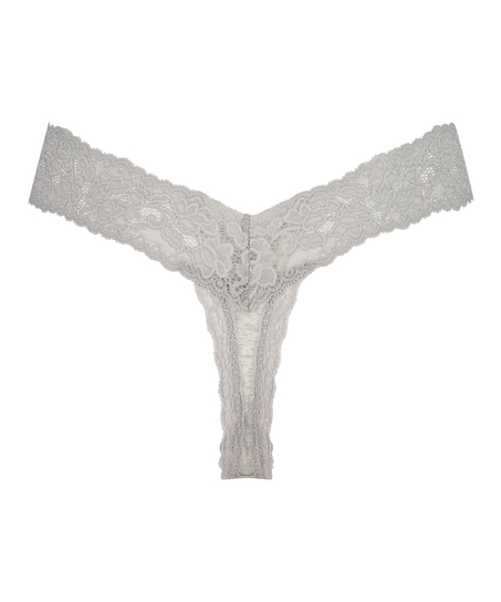 Cotton extra low thong, Grey