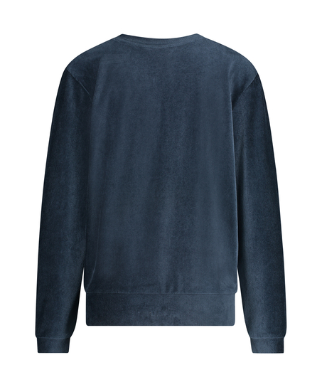 Long-sleeved velvet top, Blue