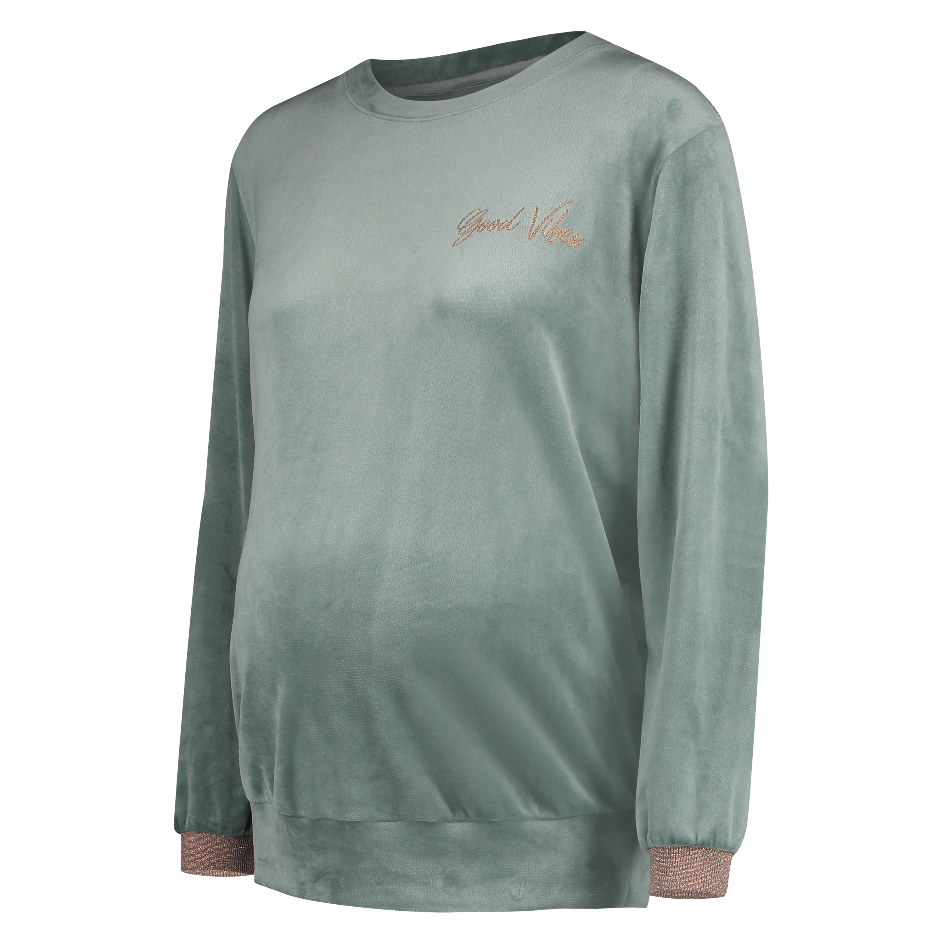 Velours Maternity Top, Green, main