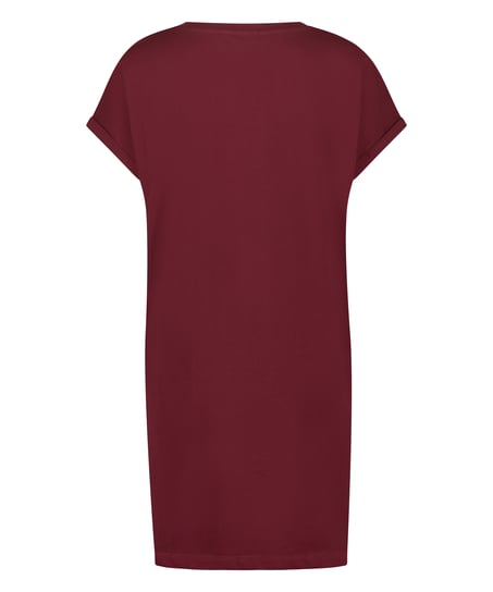 Round Neck Nightshirt, Red