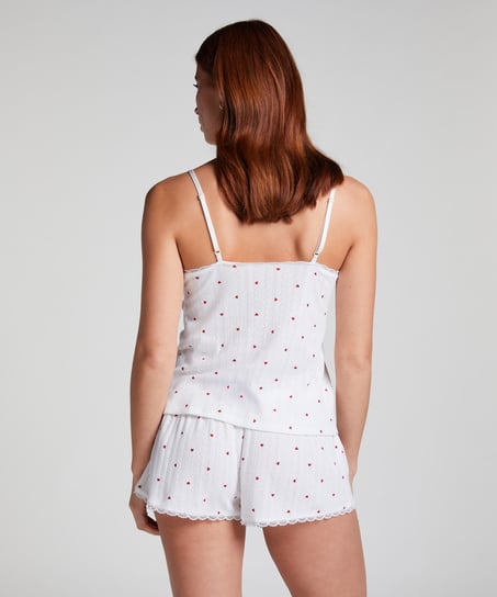 Pointelle Pyjama Shorts, White
