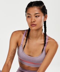 HKMX The Crop Level 1 Sports Bra , Purple
