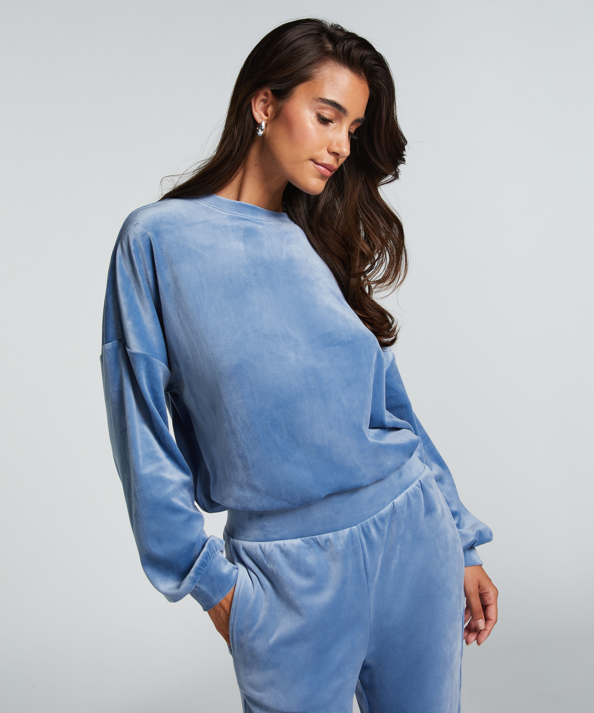 Velours Top, Blue Velours Top, Blue