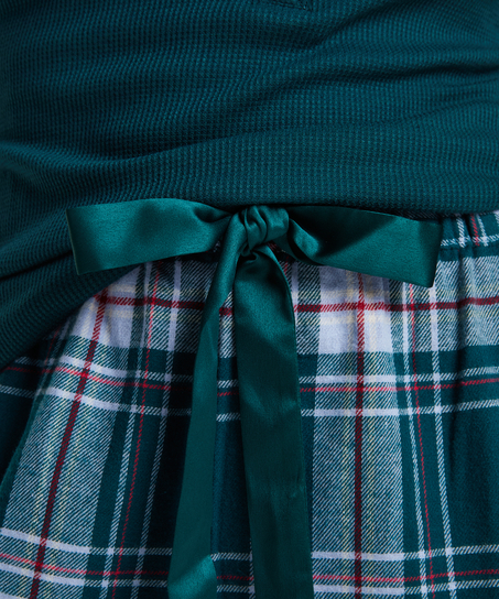 Twill Check Pyjama Pants, Blue