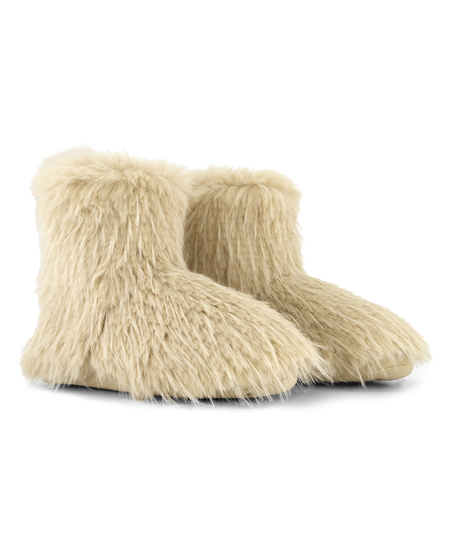 Fur Slippers, White