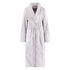 Fleece Glazed Long Bathrobe, Grey