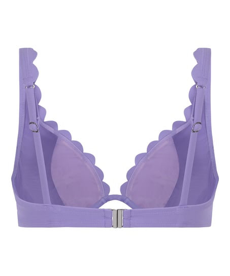 Scallop non-padded underwired bikini top, Purple