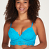 Shiloh Padded Non-wired Longline Bra, Blue